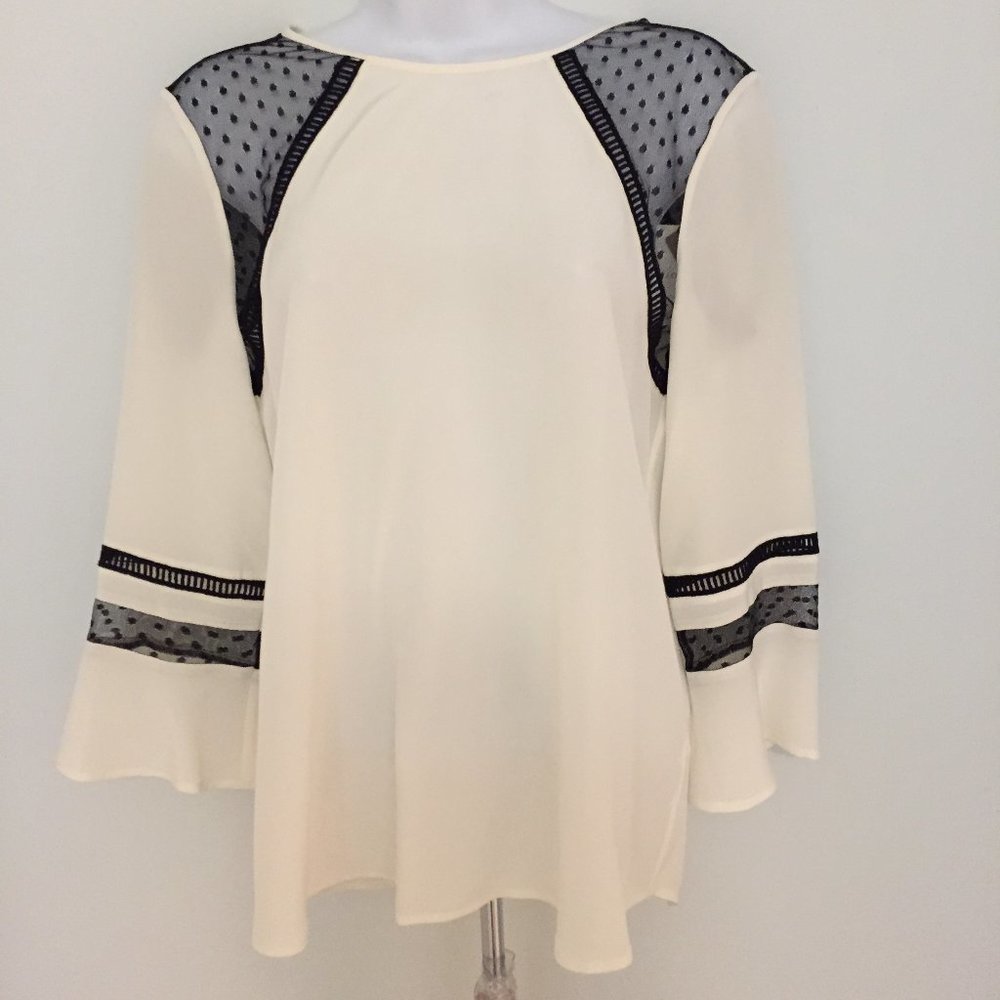 J. Crew Silk Flutter-Sleeve Top in Swiss-Dot